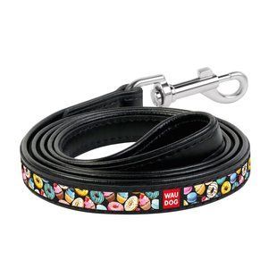 Collar Поводок WAUDOG Design с рисунком "Пончики"