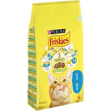 Friskies - Сухой корм для кошек с лососем и овощами 10 кг