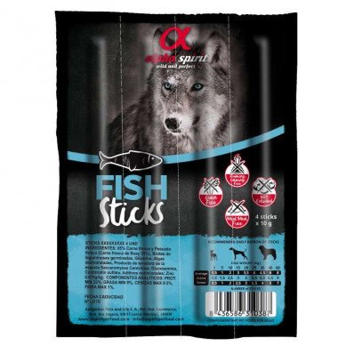 DOG Sticks Fish Chicken - Полувлажное лакомство для собак палочки с рыбой и курицей 4*10г - Alpha Spirit