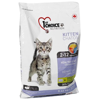 1st Choice Kitten Healthy Start ФЕСТ ЧОЙС КУРИЦА ДЛЯ КОТЯТ сухой суперпремиум корм для котят, 5.44 кг