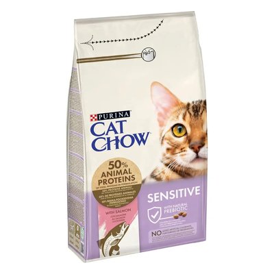 CAT CHOW Sensitive - Сухой корм для взрослых кошек с чувствительным пищеварением 1,5 кг