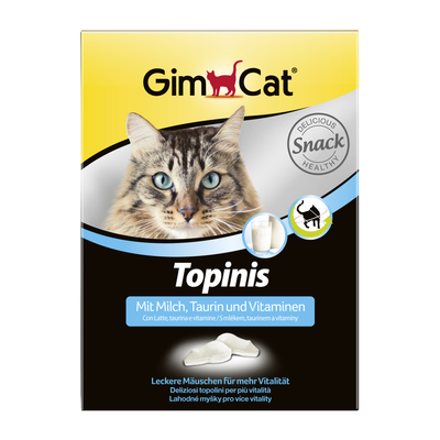 GimCat Topinis Вітаміни у вигляді мишок для кішок з таурином і молоком, 180 шт.