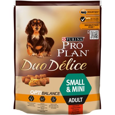 Pro Plan Dog Duo Delice Small & Mini Adult - Сухой корм для взрослых собак мелких пород с говядиной 2,5 кг