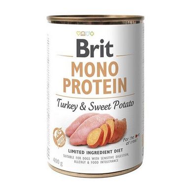 Brit Mono Protein Turkey & Sweet Potato - Вологий корм для собак 400 г (індичка і батату)
