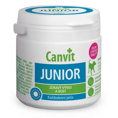 Canvit Junior for Dogs Вітамінна добавка для підтримки здорового розвитку для цуценят та молодих собак, 100 г