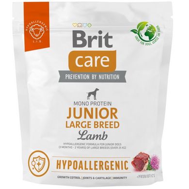 Brit Care Dog Hypoallergenic Junior Large Breed - Сухий корм для молодих собак великих порід 1 кг (ягня)