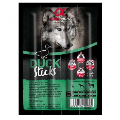 Dog Sticks Duck Chicken Напіввологі ласощі для собак палички з качкою 4*10г - Alpha Spirit