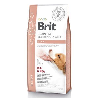 Brit GF Veterinary Diet Renal - Сухой корм для собак, при заболеваниях почек 12 кг (яйцо)