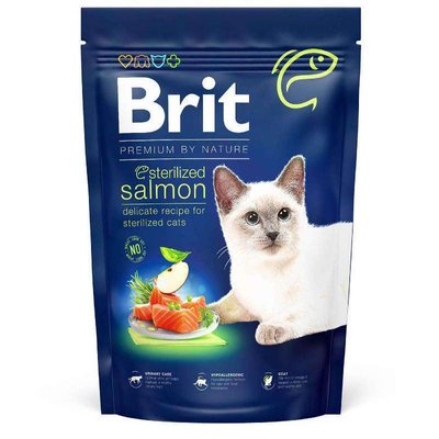 Brit Premium by Nature Cat Sterilized Salmon корм для стерилізованих котів 300г (лосось)