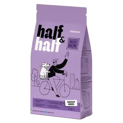 Half&Half Medium Breed - Сухой корм для собак средних пород 2 кг (говядина)