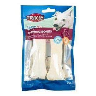 Лакомство для собак Trixie Кость для чистки зубов Denta Fun с уткой 12 см, 120 г / 2 шт