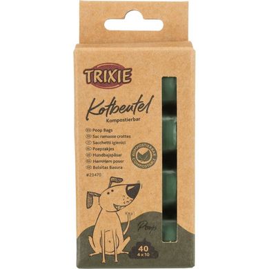 Біорозкладані пакети Trixie для прибирання за собаками, набір 4 рулони по 20 пакетів (поліетилен)