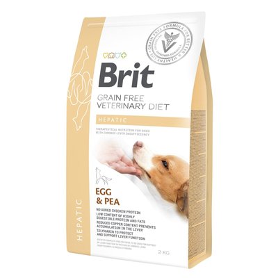 Brit GF Veterinary Diet Hepatic - Сухий корм для собак, при захворюваннях печінки 2 кг (яйце)