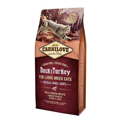 Carnilove Cat Duck & Turkey Large Breed cухой корм для кошек крупных пород 6кг (утка и индейка)