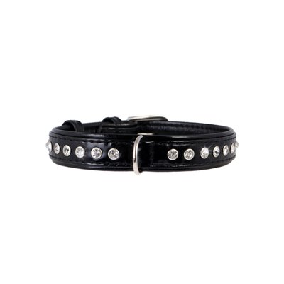 Collar brilliance нашийник шкіряний для собак, чорний, довжина 27-36 см
