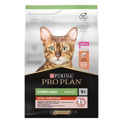 ProPlan Cat Sterilised Adult - Сухой корм для стерилизованных кошек и кастрированных котов с лососем 3 кг