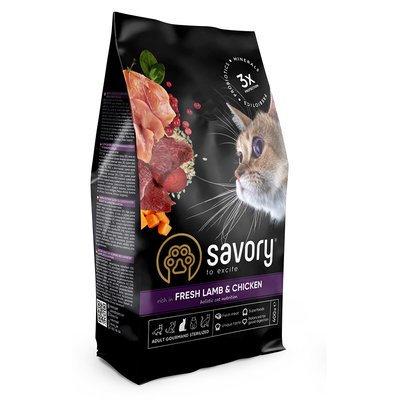 Savory корм для стерилізованих котів 400г (ягня та курка)