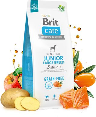 Brit Care Dog Grain-free Junior Large Breed - Сухой корм для молодых собак крупных пород беззерновой 12 кг (лосось)