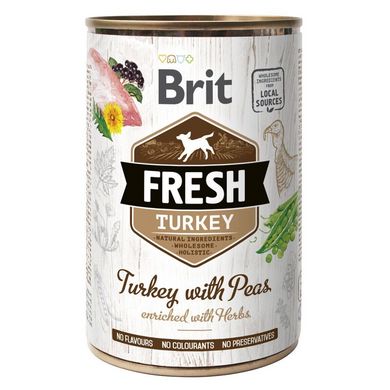 Brit Fresh Turkey with Peas - Влажный корм для собак 400 г (индейка)