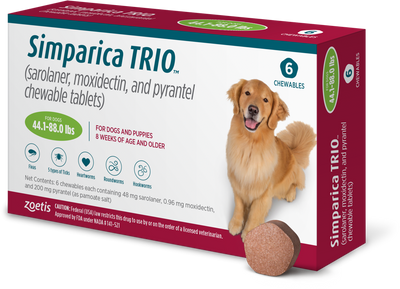 Simparica TRIO (Симпарика ТРИО) таблетки от блох, клещей и гельминтов для собак от 20 до 40 кг, таблетка