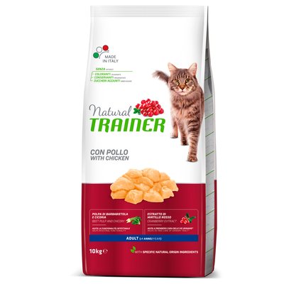 Trainer Cat Natural with Fresh Chicken Трейнер сухий корм для дорослих кішок віком від 1 року, з курятиною, 10 кг