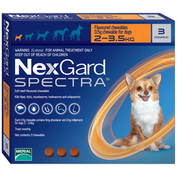 NexGard Spectra (Нексгард Спектра) таблетки от блох, клещей и гельминтов для собак 2-3,5 кг, таблетка