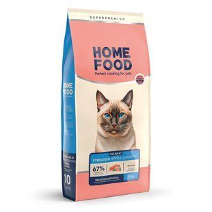 Home Food Гіпоалергенний сухий корм для дорослих котів Морський коктейль 10 кг