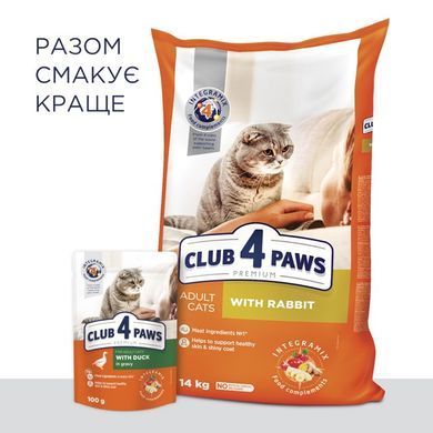 Влажный корм Клуб 4 Лапы Adult Cat Premium для взрослых кошек, с уткой в соусе, 85 г