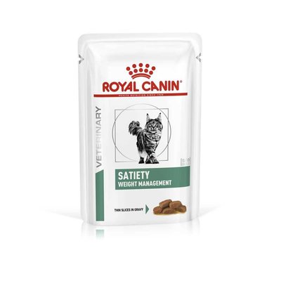 Влажный корм Royal Canin Satiety Weight Management для кошек при ожирении, кусочки в соусе, 85 г
