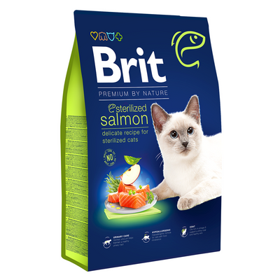 Brit Premium by Nature Cat Sterilized Salmon корм для стерилизованных котов 1.5кг (лосось)