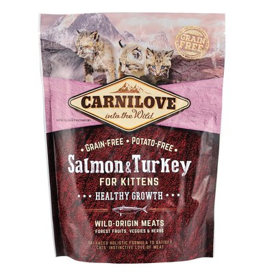 Carnilove Cat Salmon & Turkey Kitten сухой корм для котят 400г (лосось и индейка)