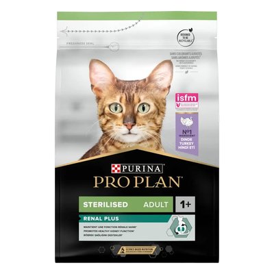 ProPlan Cat Sterilised Adult - Сухой корм для стерилизованных кошек и кастрированных котов с индейкой 3 кг