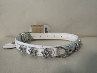 Collar brilliance нашийник шкіряний для собак білий S