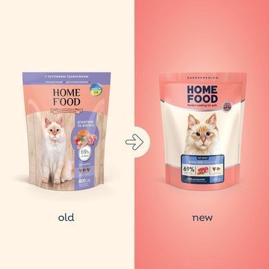 Home Food Повнораціонний сухий корм стерилізованих/кастрованих дорослих котів з чутливим травленням Ягнятина та лосось Ягня з лососем 400 г