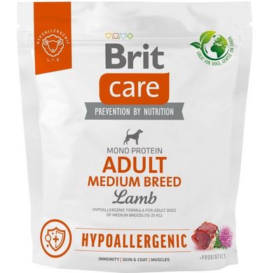 Brit Care Dog Hypoallergenic Adult Medium Breed - Сухий корм для собак середніх порід 1 кг (ягня)