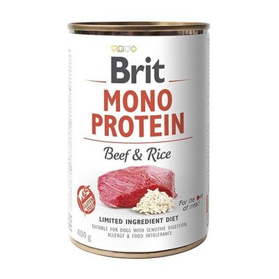 Brit Mono Protein Beef & Rice - Влажный корм для собак 400 г (говядина и рис)