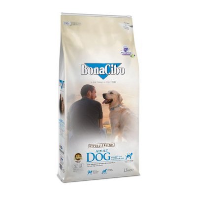 BonaCibo Adult Dog Chicken&Rice Сухий корм для дорослих собак всіх порід з куркою та анчоусом, 15 кг