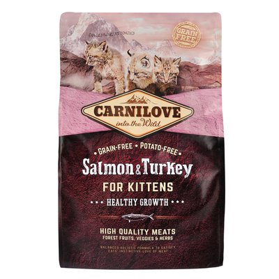 Carnilove Cat Salmon & Turkey Kitten сухой корм для котят 2кг (лосось и индейка)