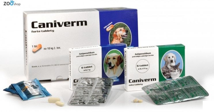 Caniverm (Каниверм) таблетки от гельминтов для кошек и мелких собак 0,175 мг