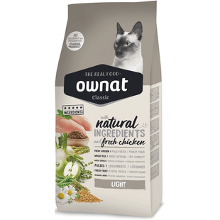 Ownat Classic Light Сухой корм для взрослых кошек склонных к набору лишнего веса с курицей 4 кг