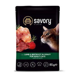 Savory Adult - Корм вологий для котів 85 г (ягня та буряк)