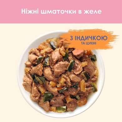 Cat Chow Kitten Кусочки в желе индейка и цукини для котят 85 г