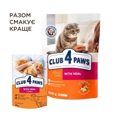 Влажный корм Клуб 4 Лапы Adult Cat Premium для взрослых кошек, с телятиной в соусе, 85 г