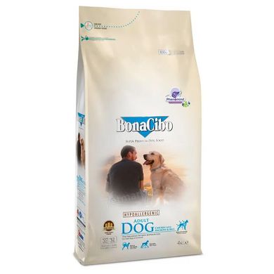 BonaCibo Adult Dog Chicken&Rice Сухий корм для дорослих собак всіх порід з куркою та анчоусом, 4 кг