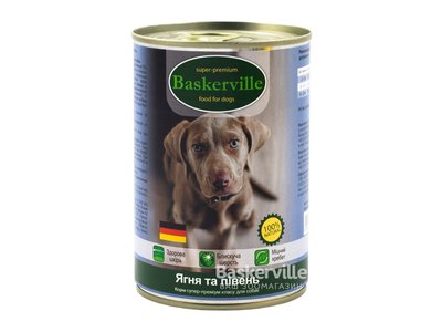 Baskerville консерва для собак Ягненок и петух 400г