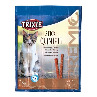 Ласощі для кішок Trixie PREMIO Quadro-Sticks 5 шт. (Ягня і індичка)