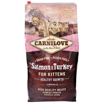 Carnilove Cat Salmon & Turkey Kitten сухой корм для котят 6кг (лосось и индейка)