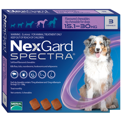 NexGard Spectra (Нексгард Спектра) таблетки от блох, клещей и гельминтов для собак 15-30 кг, упаковка (3 шт)
