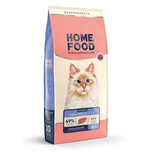 Home Food Повнораціонний сухий корм стерилізованих/кастрованих дорослих котів з чутливим травленням Ягнятина та лосось Ягня з лососем 10 кг