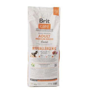 Brit Care Dog Hypoallergenic Adult Medium Breed - Сухий корм для собак середніх порід 12 кг (ягня)